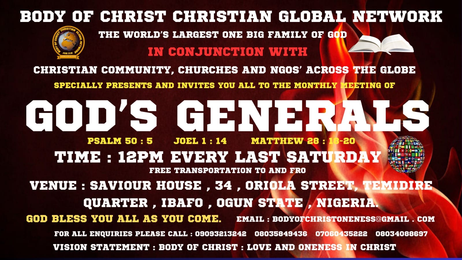 Join Us for the “God’s Generals” Onsite Meeting Today!
